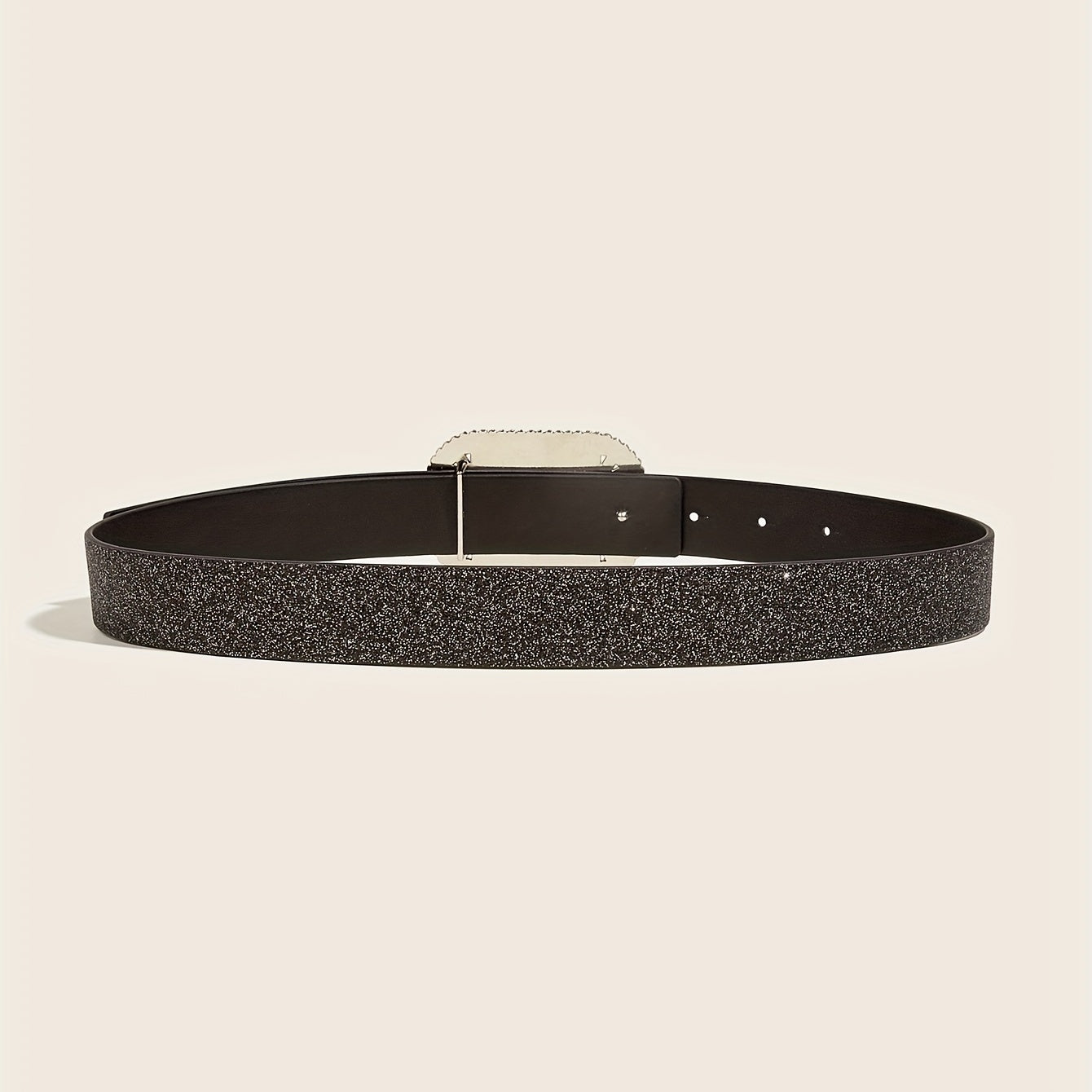 Sparkly PU Belt Hollow Rectangular Buckle Dress Girdle