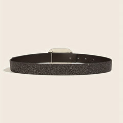 Sparkly PU Belt Hollow Rectangular Buckle Dress Girdle
