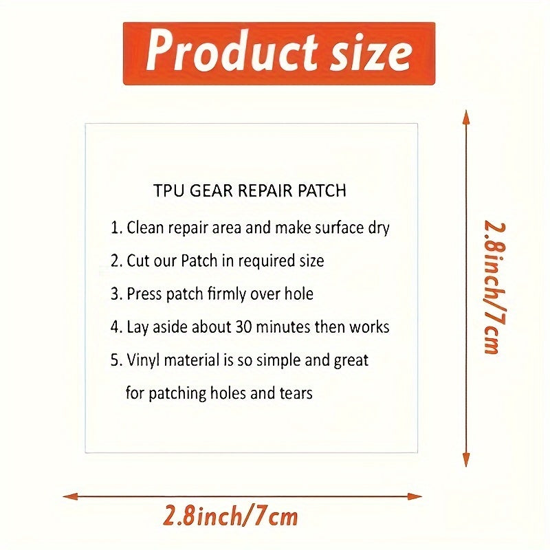 2pcs Waterproof Transparent Cloth Patches Self Adhesive Repair Tape