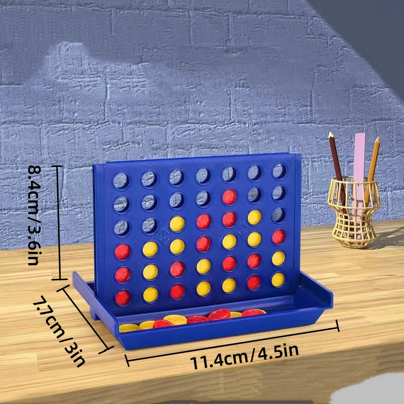 3D Classic 4 In A Row Chess Foldable Board Game Set with Storage Case