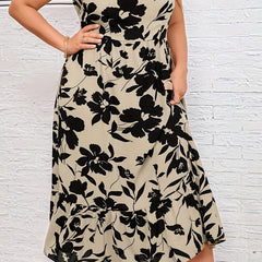  Floral Print Maxi Tank Dress