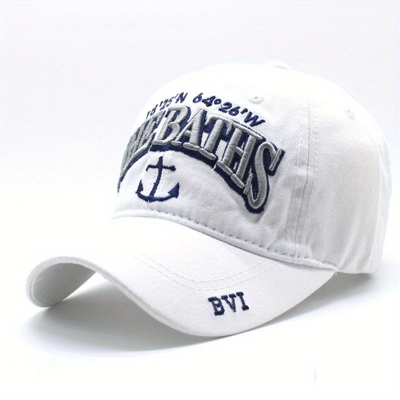 Vintage Anchor Embroidery Baseball Cap Classic Dad Hat