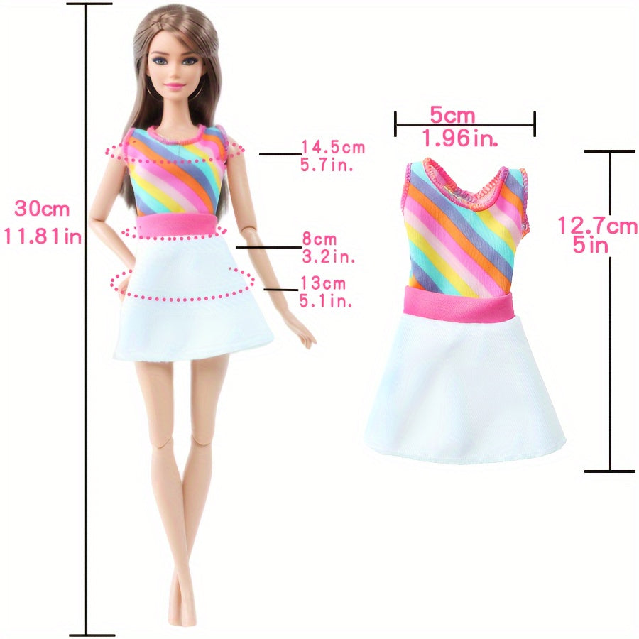 5pcs Doll Clothes Set for 11.5 Inch Dolls Casual & School Style Outfits