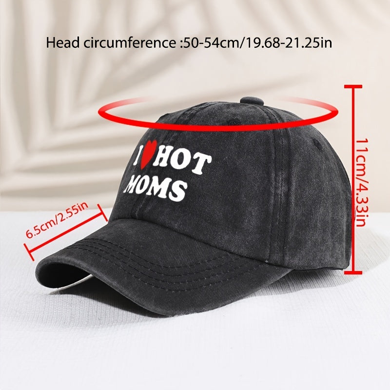 Girl's Mesh Printed I Love My Hot Moms Distressed Baseball Cap For Kids