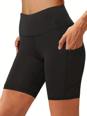 High Stretch Biker Shorts with Side Pockets