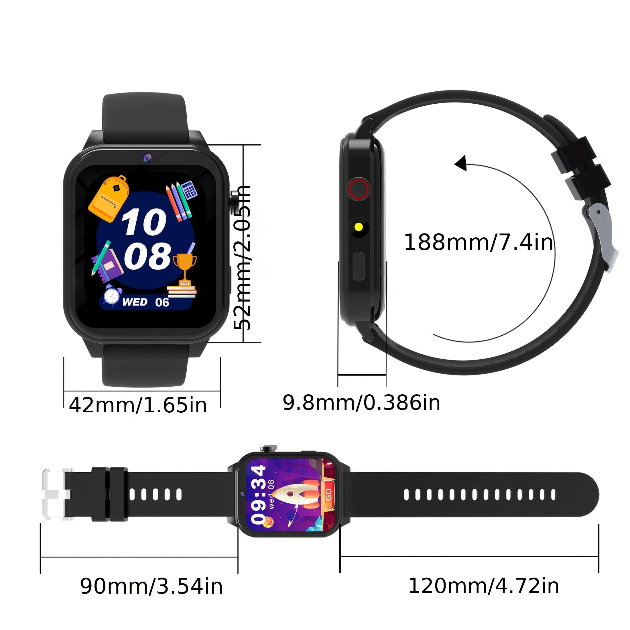 Greenport Smart Watch for Kids 18 Games Touchscreen USB Camera Music Video