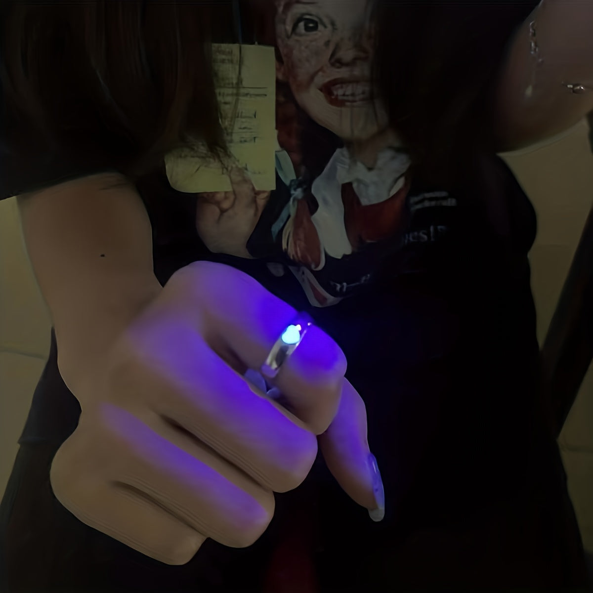 Love Luminous Ring Live Mouth Adjustable Couple Ring