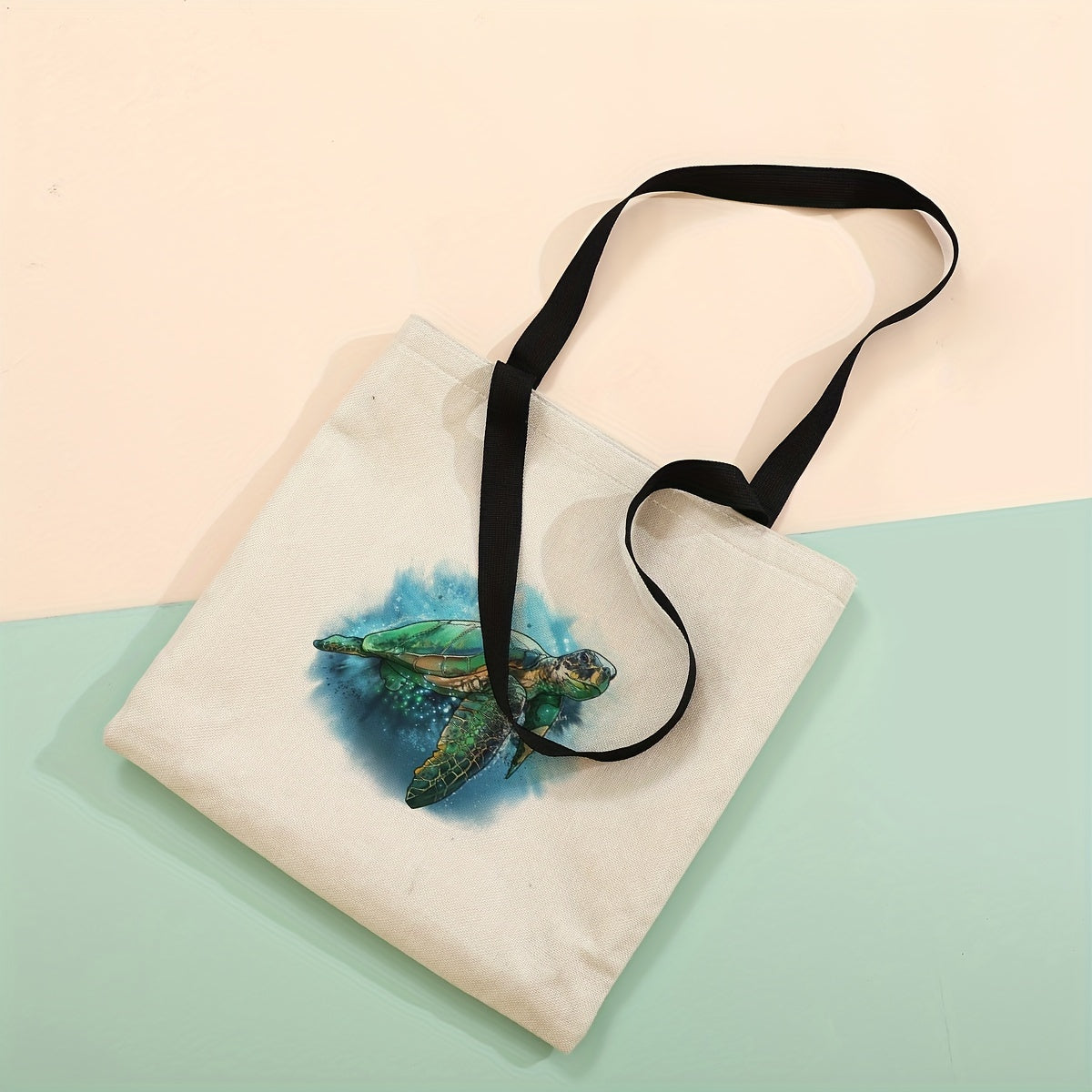 Leisure Turtle Print Tote Bag Travel Beach Shoulder Bag