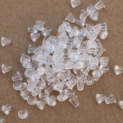 100pcs Invisible Plastic Earring Posts Clear Ear Hole Retainer