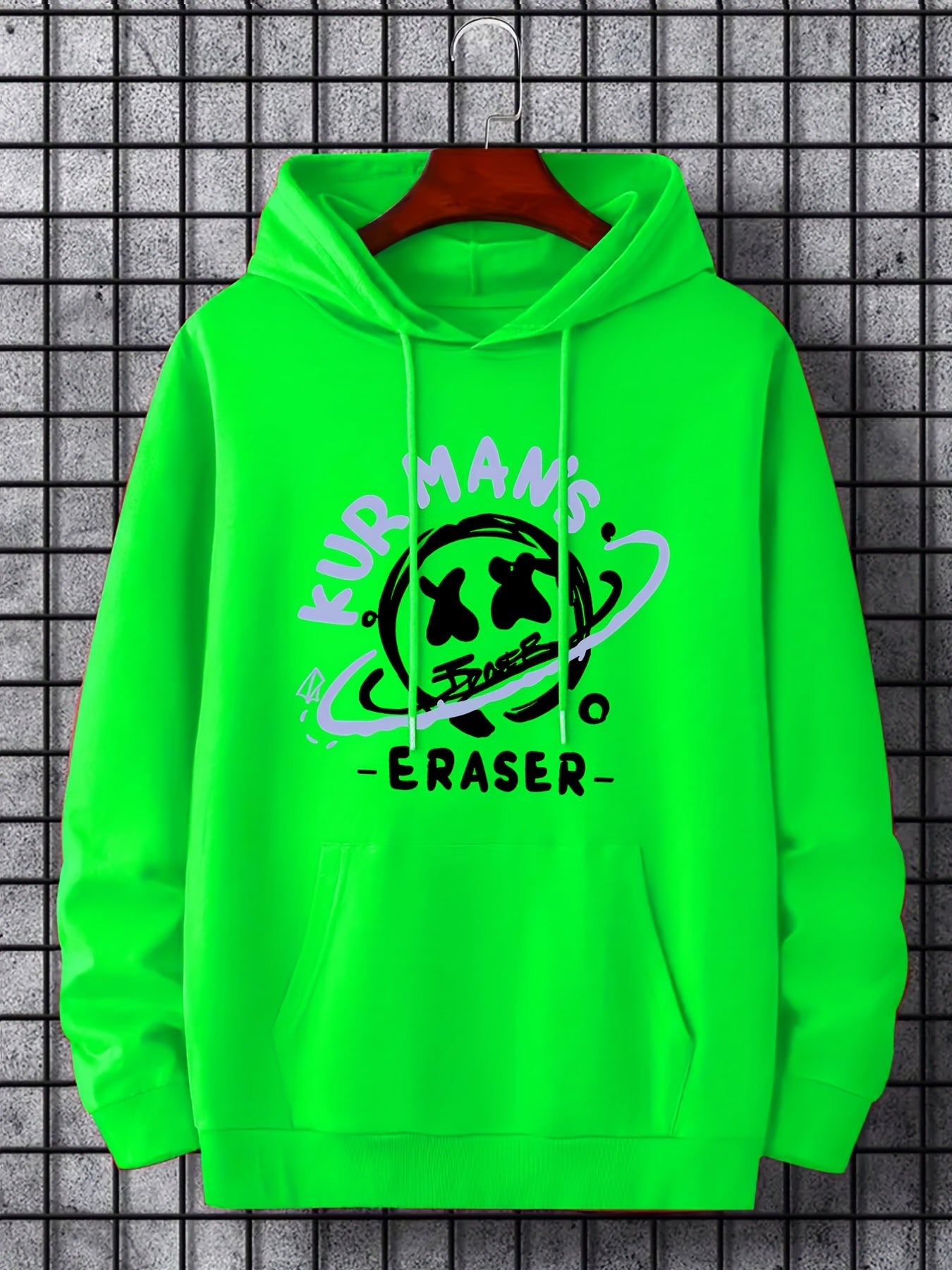 Cartoon Planet Print Hoodie Men's Pullover Hooded Sweatshirt