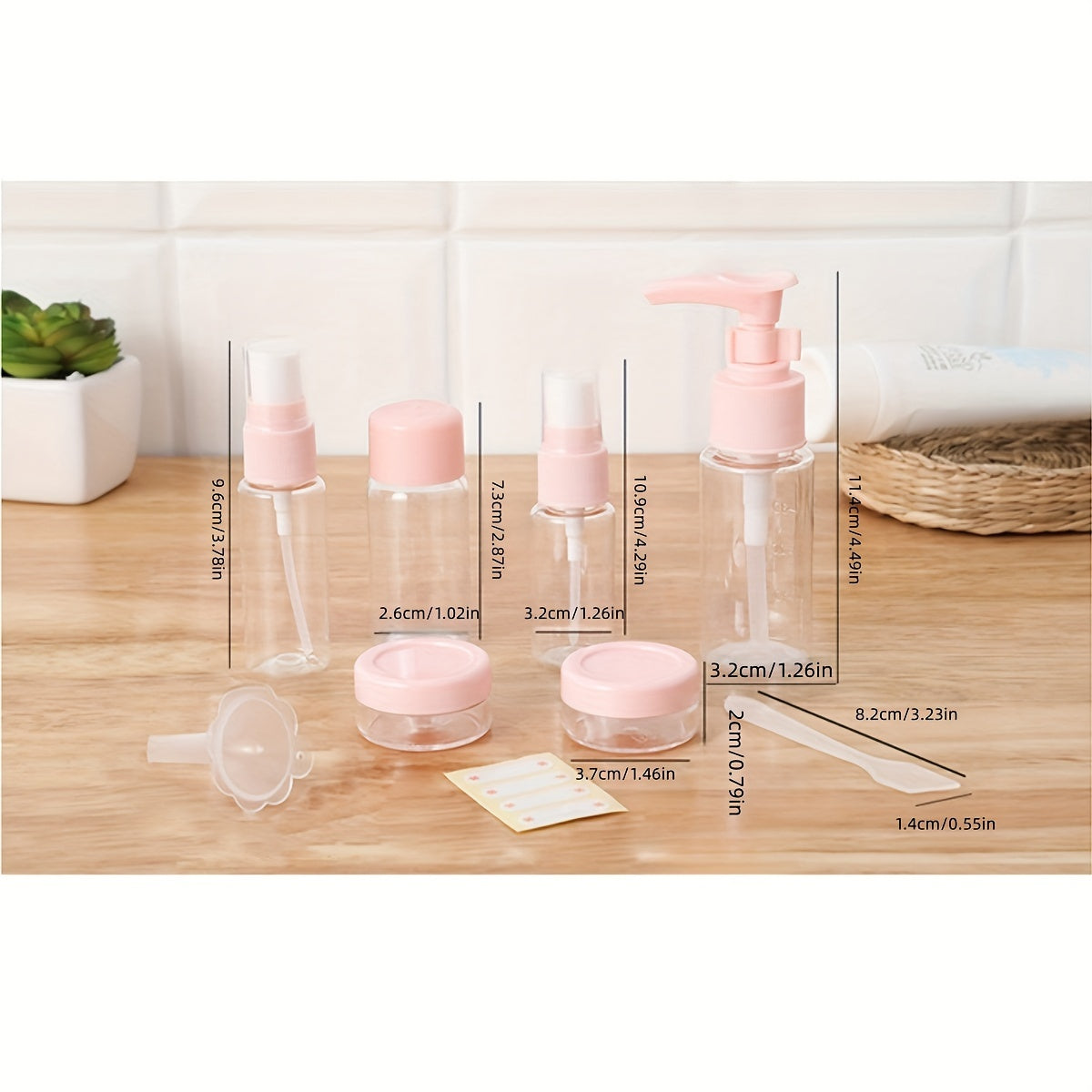 9pcs Travel Cosmetics Empty Bottle Set Spray Storage Accessories