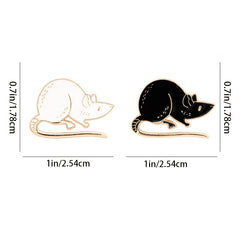 Mouse & Cheese Enamel Pin Set Lapel Pin For Clothes & Bag