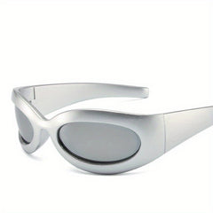 Y2K Cyberpunk Sunglasses Wrap Around UV400 Mirrored Sun Shades