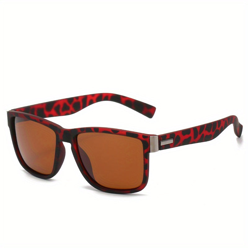 Square Frame Polarized Sunglasses with Zipper Case