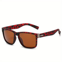 Square Frame Polarized Sunglasses with Zipper Case