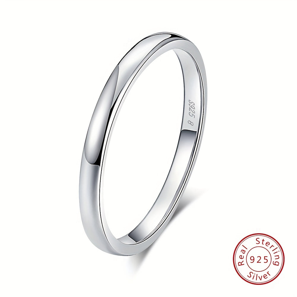 925 Silver Ring Classic Band for Engagement Wedding Stacking