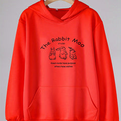 Girls Cartoon Rabbits Hooded Sweatshirt for Spring/Autumn