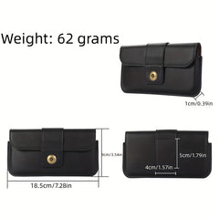 Men's Minimalist PU Leather Waist Bag Phone Key Bag