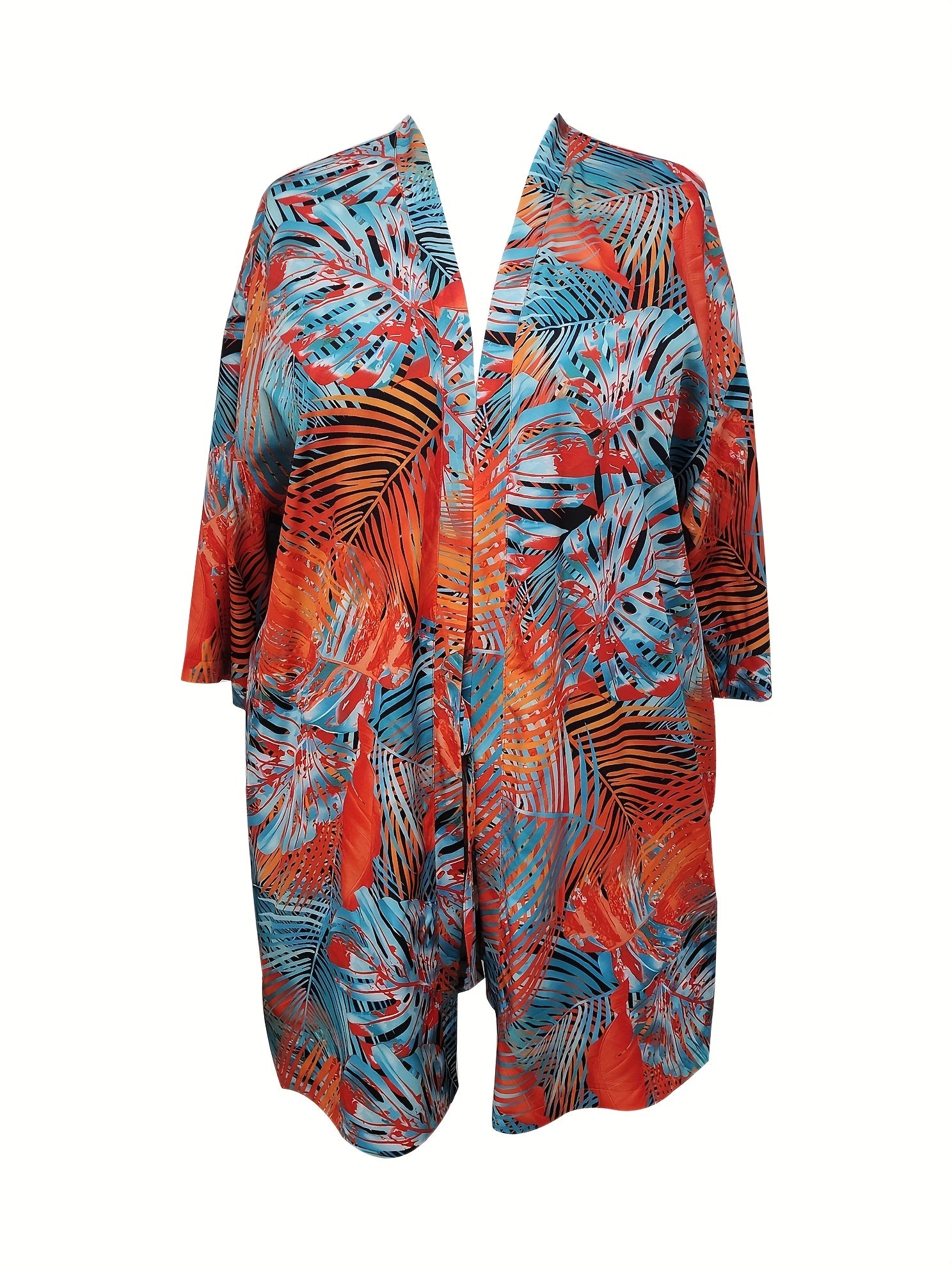  Tropical Print Cardigan & Shorts Set