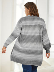  Rainbow Ombre Print Knit Cardigan