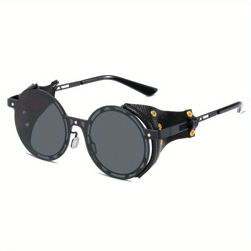 Round Ombre Lens Sunglasses Steampunk Metal Frame UV400