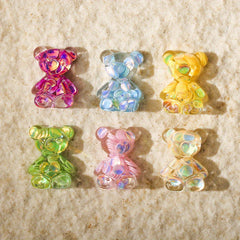 10pcs Aurora Bear Charms for Crafts DIY Resin Charms Accessories