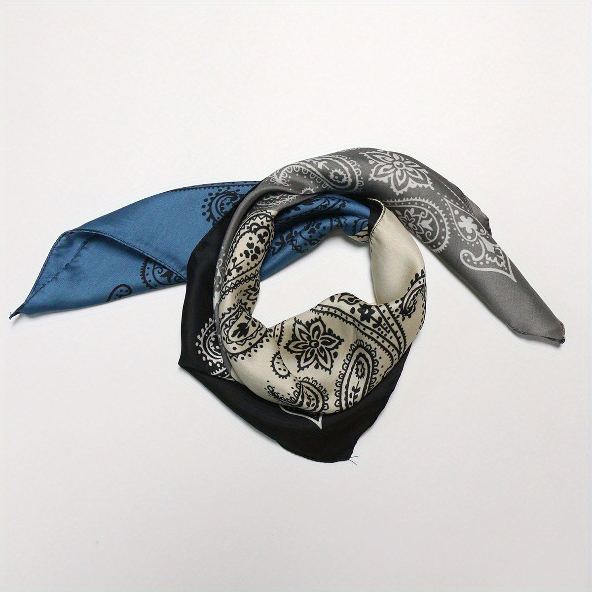 Paisley Print Bandana Square Scarf Neck Hair Accessory