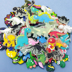 82pcs Dinosaur Shoe Charms For Crocs Luminous Decoration Boys PVC Pins Bracelets