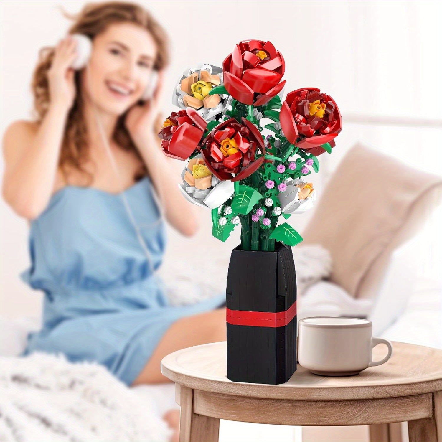 Rose Bouquet Building Block Toy - Friendship Love Gift