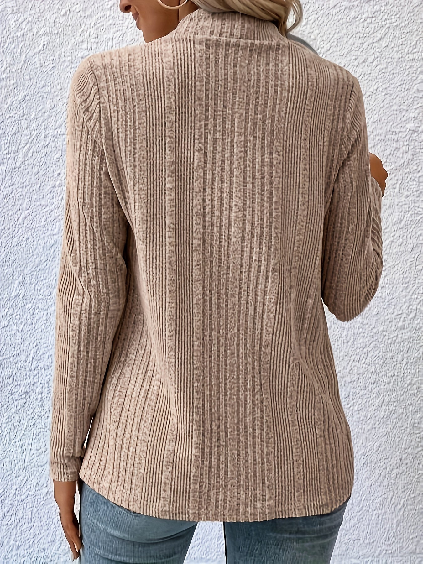  Casual Cardigan Solid Waterfall Collar Open Front