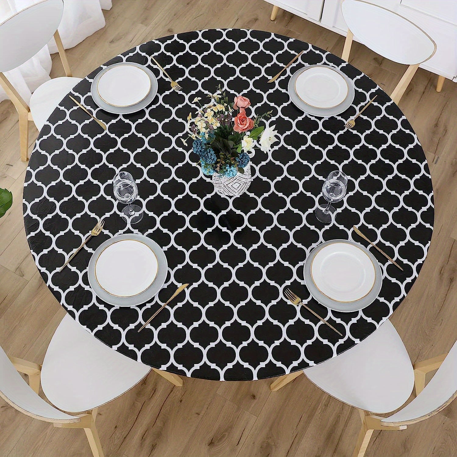 Waterproof Elastic Fitted Bohemian Tablecloth 121 152