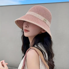 Crochet Bucket Hat Sunscreen Basin Hat for Women