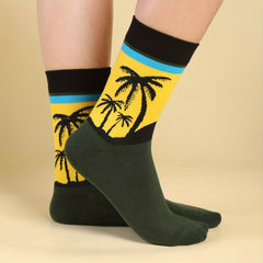 Landscape Print Mid Tube Socks Women's Stockings