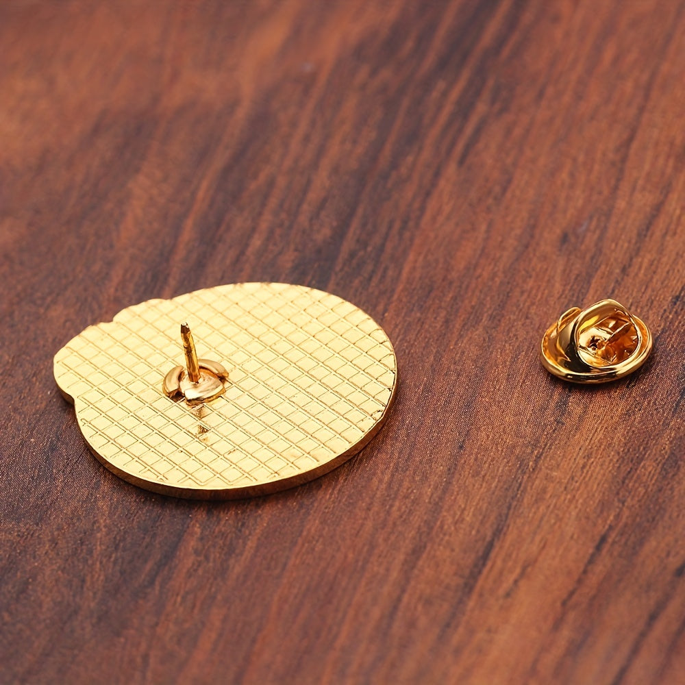 Trendy Cartoon Mountain & Sea Circular Pin for Girls