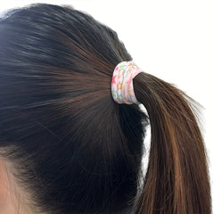 20pcs Cartoon Star Owl Printed Hair Tie Elastic Ponytail Holder Hair Accessories