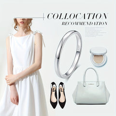 925 Silver Ring Classic Band for Engagement Wedding Stacking
