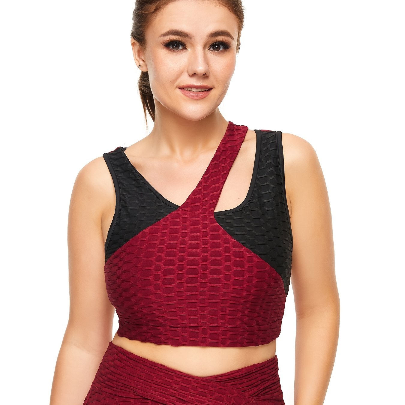  Colorblock Jacquard Sports Bra Women's Plus Quick Drying Fitness Yoga