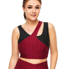  Colorblock Jacquard Sports Bra Women's Plus Quick Drying Fitness Yoga