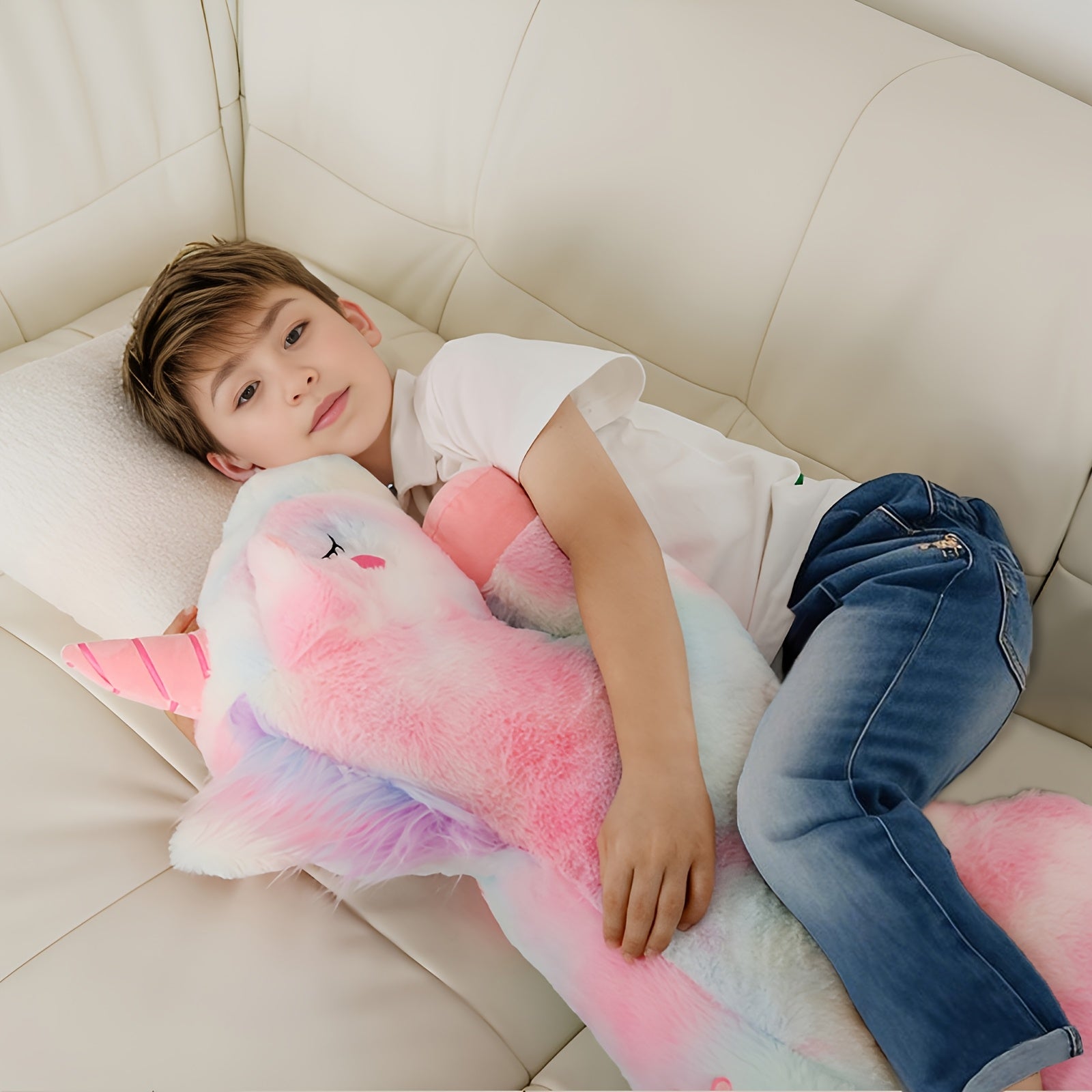 32 Inch Rainbow Unicorn Plush Toy - Colorful Stuffed Animal Gift