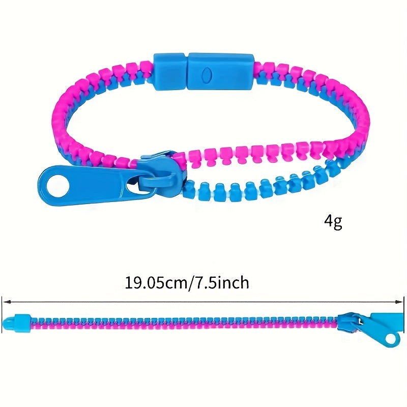 Zipper Bracelets Sensory Toys Bulk Set Neon Colors Kit - 10pcs
