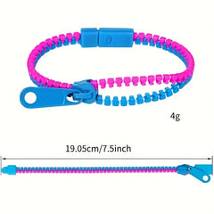 Zipper Bracelets Sensory Toys Bulk Set Neon Colors Kit - 10pcs