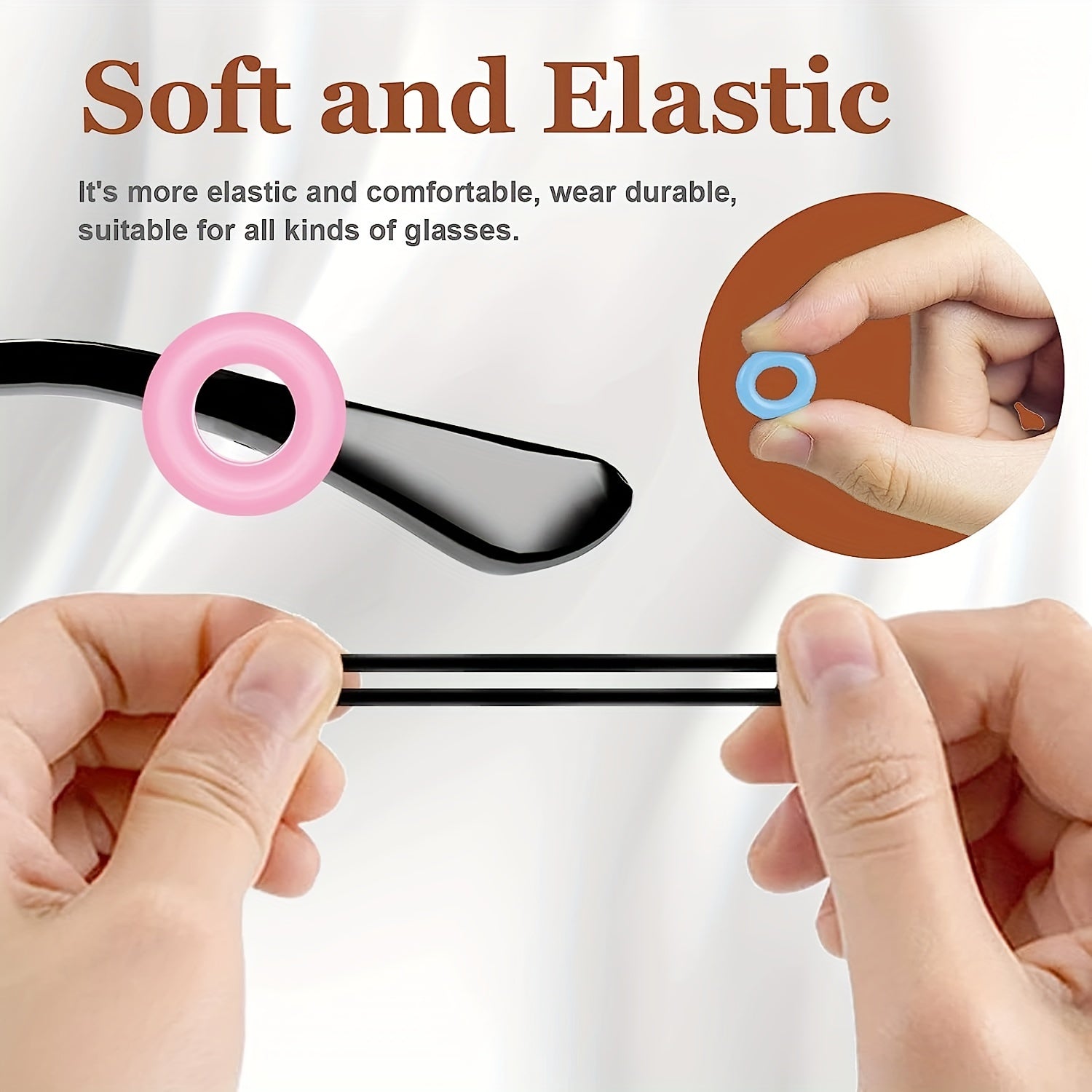 14 Pairs Silicone Eyeglass Ear Grips Anti-Slip Comfort Clear Pink