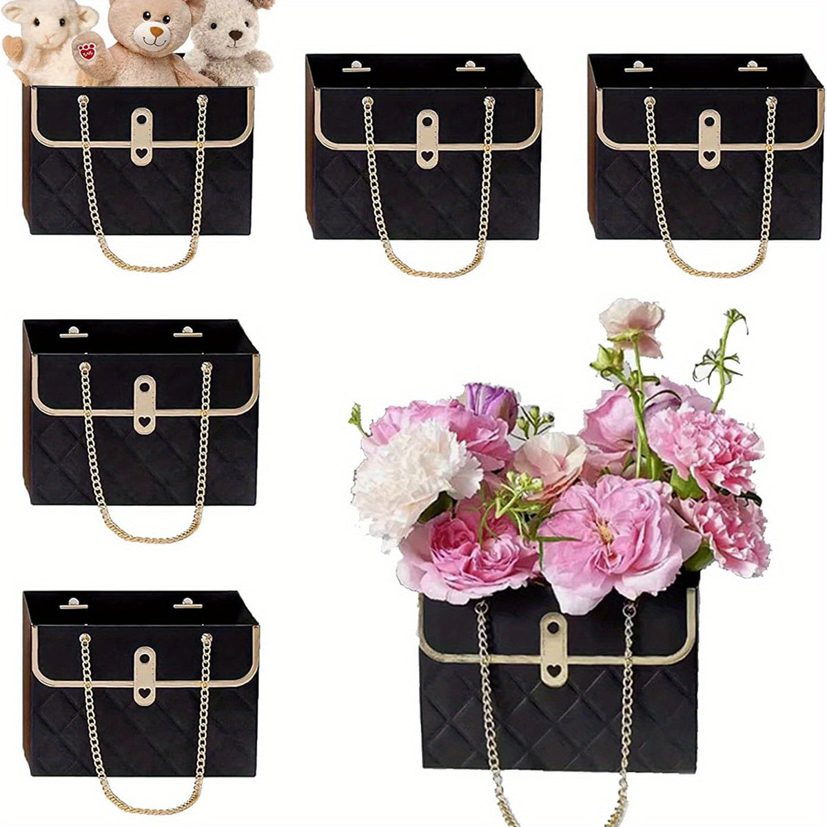12pcs Flower Gift Bags with Handles for Mother's Weddings