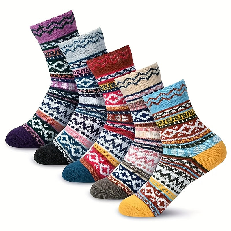 Geometric Pattern Women's Mid Tube Socks