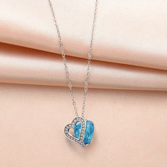Ocean Heart Birthstone Necklace for the 12 Zodiac Signs