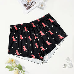 Women's Plus Dinosaur & Star Print Stretch Pajama Shorts