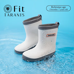 TARANISFIT Girl's Solid Rain Boots Waterproof Comfy Shoes For Outdoor Working