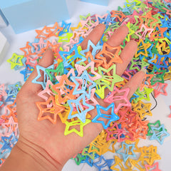 Set of 20 Solid Star Hair Clips for Girls