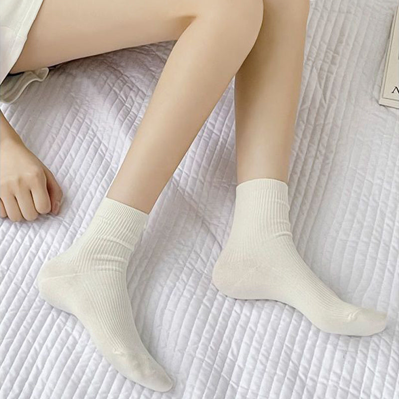 3 Pairs Classic Crew Socks Assorted Solid Crew Sock Pack Women's Hosiery