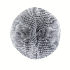 Plaid Hollow Beanie Elastic Lightweight Skull Cap For Women